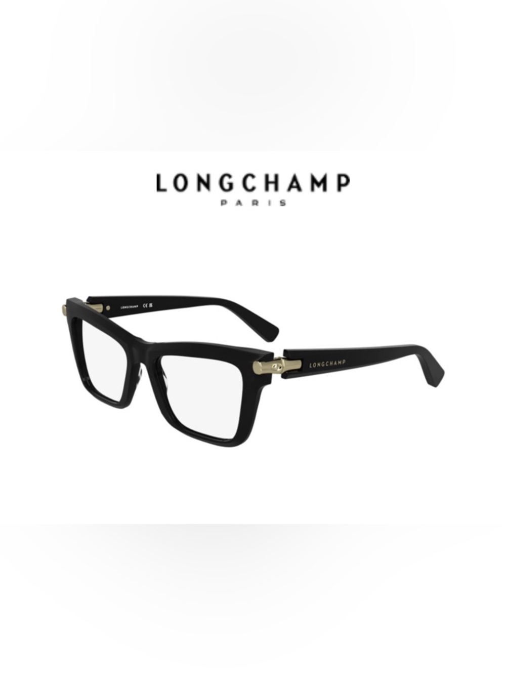 New France designer Longchamp Black Eyeglasses with silver Temple Accents